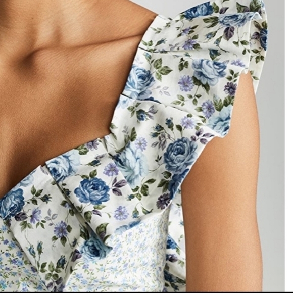 Petersyn Sybil Cropped Floral Smocked Top Size L NWOT - Picture 3 of 11